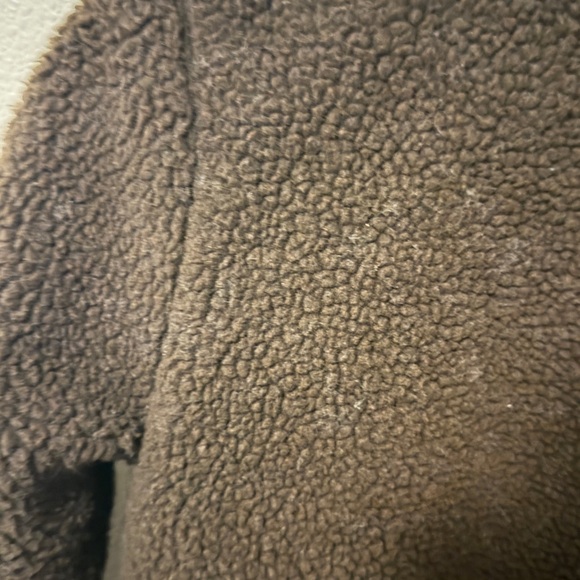 Brown Teddy Coat Sherpa Faux Shearling Mid Length STOOSH Size S - Picture 4 of 9